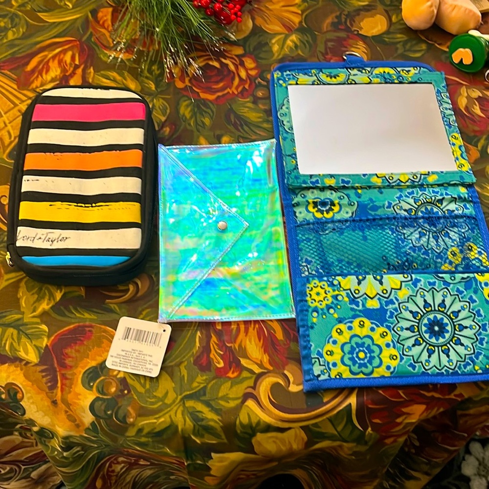 Bundle of Three assorted cosmetic bags,all are in excellent condition